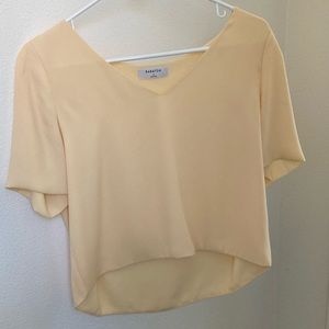 Babaton creamy muted yellow crop top